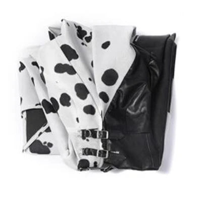 Cruella Costume Cosplay Evil Queen Black White Evening Party Dress Fashion Emma Magic Oufit Women Suit Coat Pants Gloves Good Vibrations