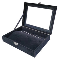 Black Jewelry Box Bracelet box necklace box arched small box display box flannel cover jewelry storage box Good Vibrations