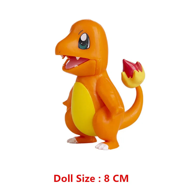Pokemon 4-13Cm New Cartoons Movie Anime Figure Pikachu Mewtwo Charmander Blastoise Gurado Pet Action Model Toy Gifts Good Vibrations