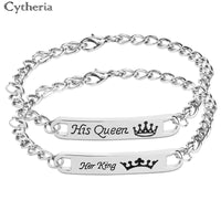 his queen her king Bracelets for lovers Women Bending statement couple Gift imperial crown bracelet for girlfriend boyfriend Good Vibrations