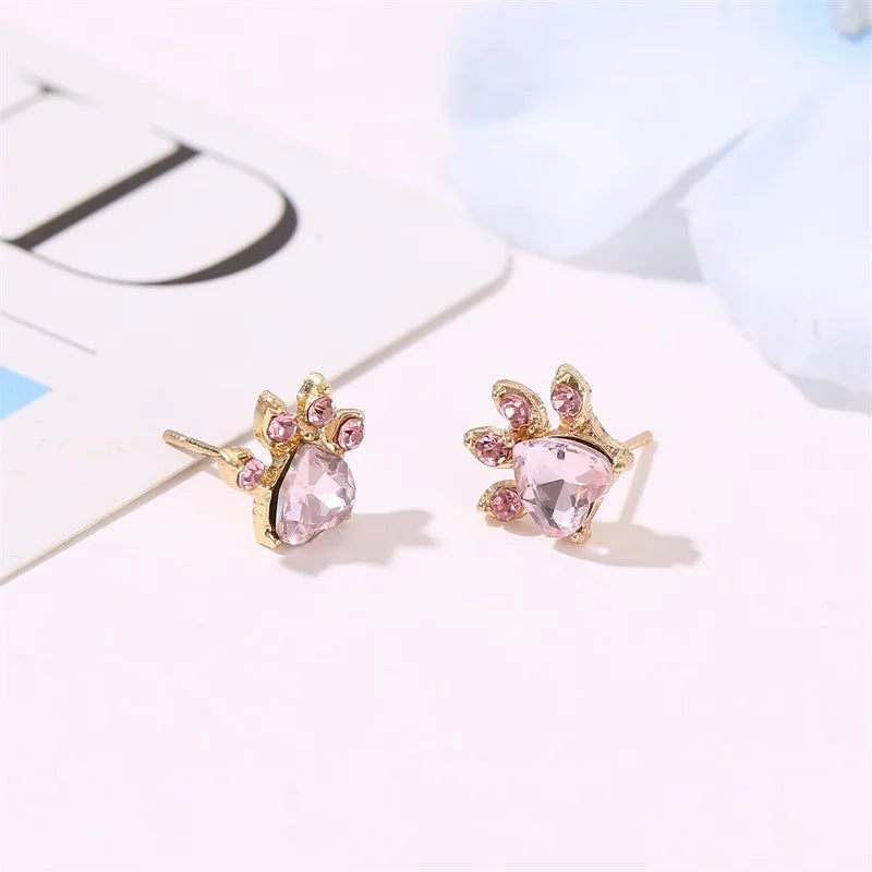 Hot Sale Elegant Luxurious Engagement Party Jewelry Set For Women Cute Cartoon Cat Paw Crystal Design Female Wedding Jewelry Good Vibrations Adult Super Store