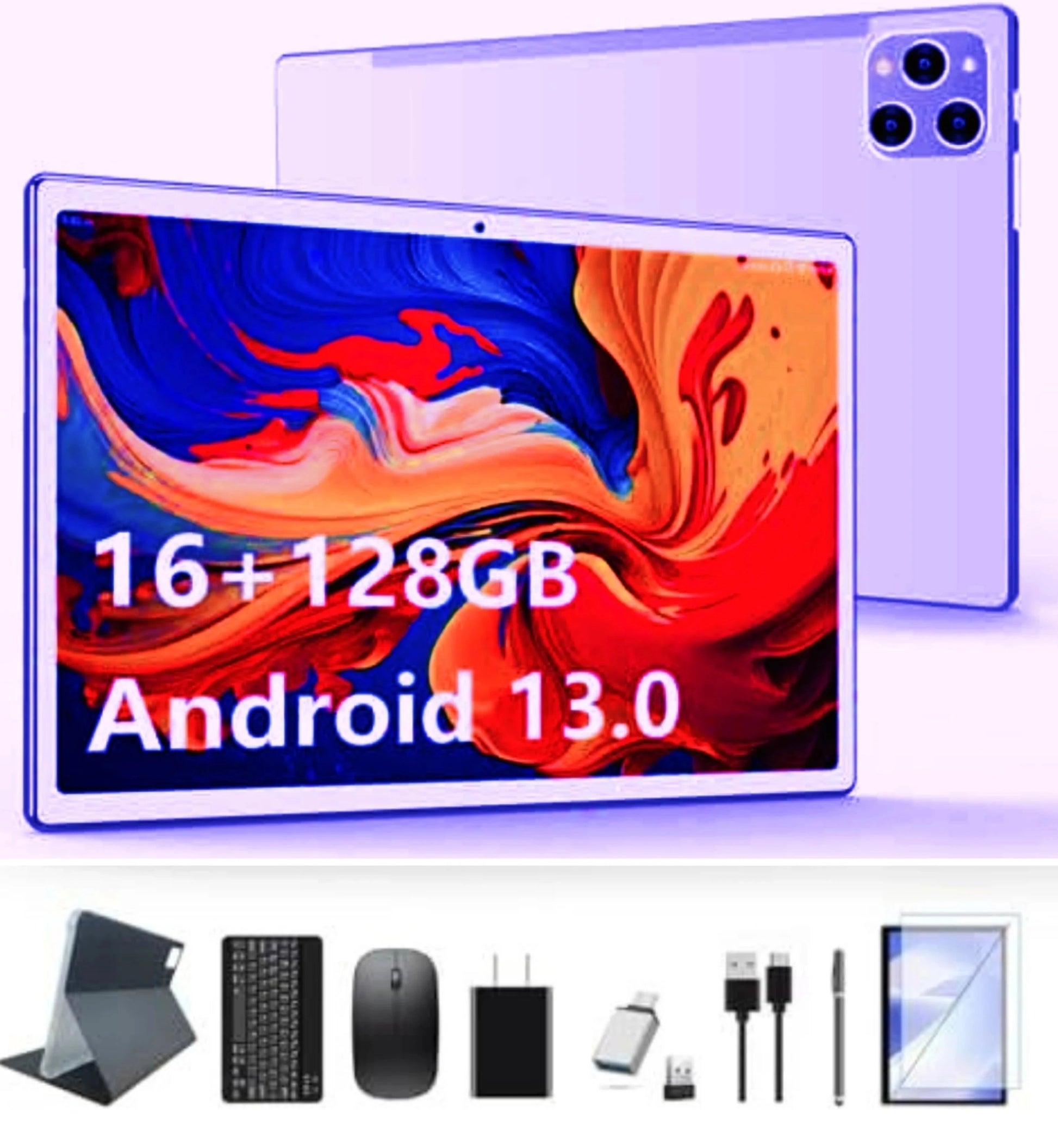 Android Tablets 10.1 Inch Android  With Pinpoint-Sharp Display Panel SIM Card Slot Quad-Core AI Tablets  Gaming Table Face ID Good Vibrations