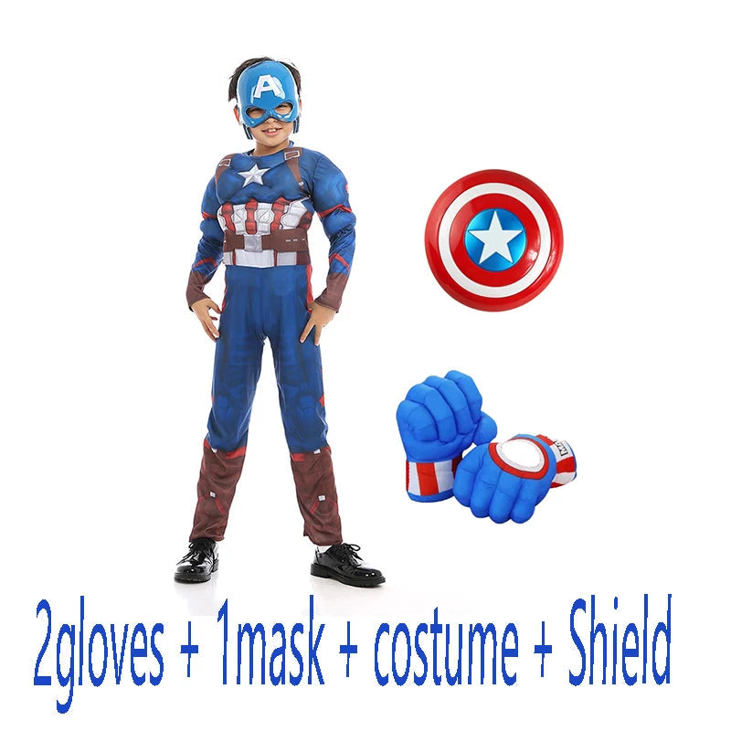 Hot Sale Muscle Children Halloween Costume Superhero Captainamerica Tv&movie Cosplay Costume Good Vibrations