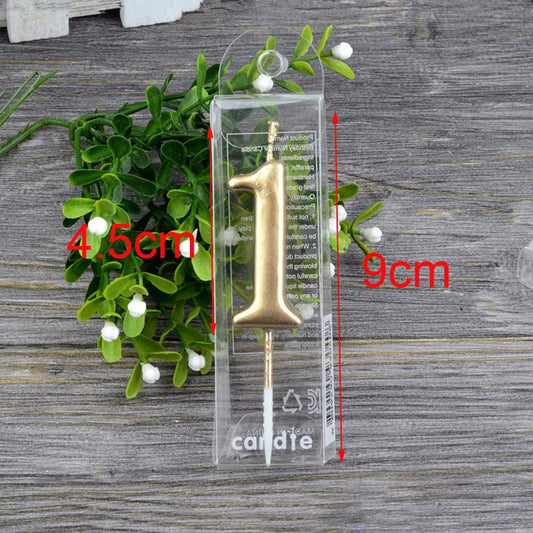 1Pcs Gold Happy Birthday Number Cake Candles 0 1 2 3 4 5 6 7 8 9 Cake Topper Kids Girls Boys Bar Baby Party Supplies Decoration Good Vibrations