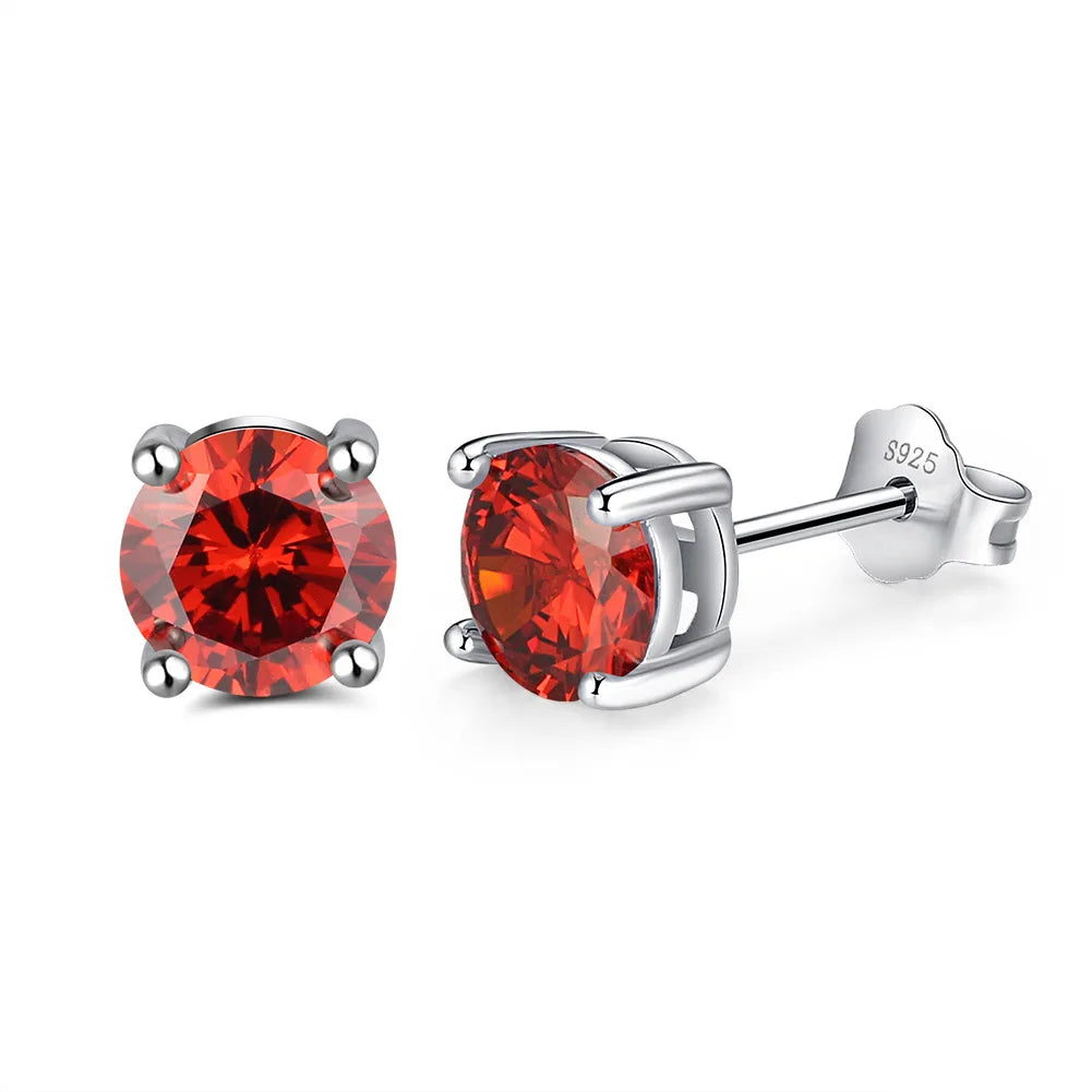 High Quality 925 Sterling Silver Simple and Stylish Four-claw Set with Zirconia Earring Wedding Jewelry for Women Men Wholesale Good Vibrations