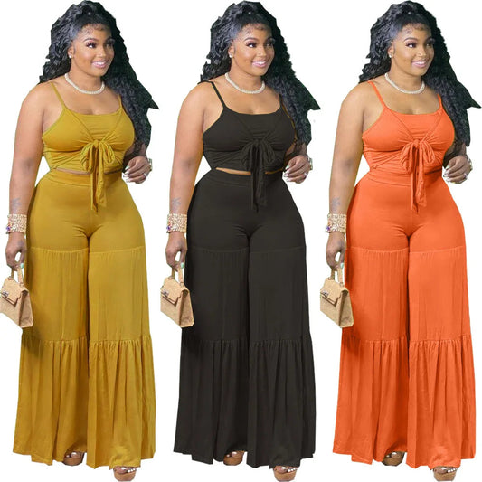 2021 Women Striped Plus Size 2 Piece Sets Women Outfits Crop Top Pants Two Pieces Sets Summer Clothes for Female Good Vibrations