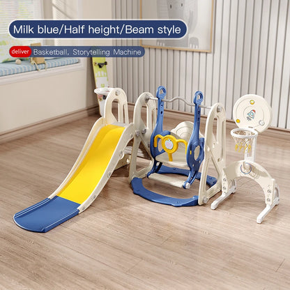 Children's Indoor Playground Equipment Plastic Swing and Slide Combination Playhouse with Ball Pit for Home or School Use Good Vibrations