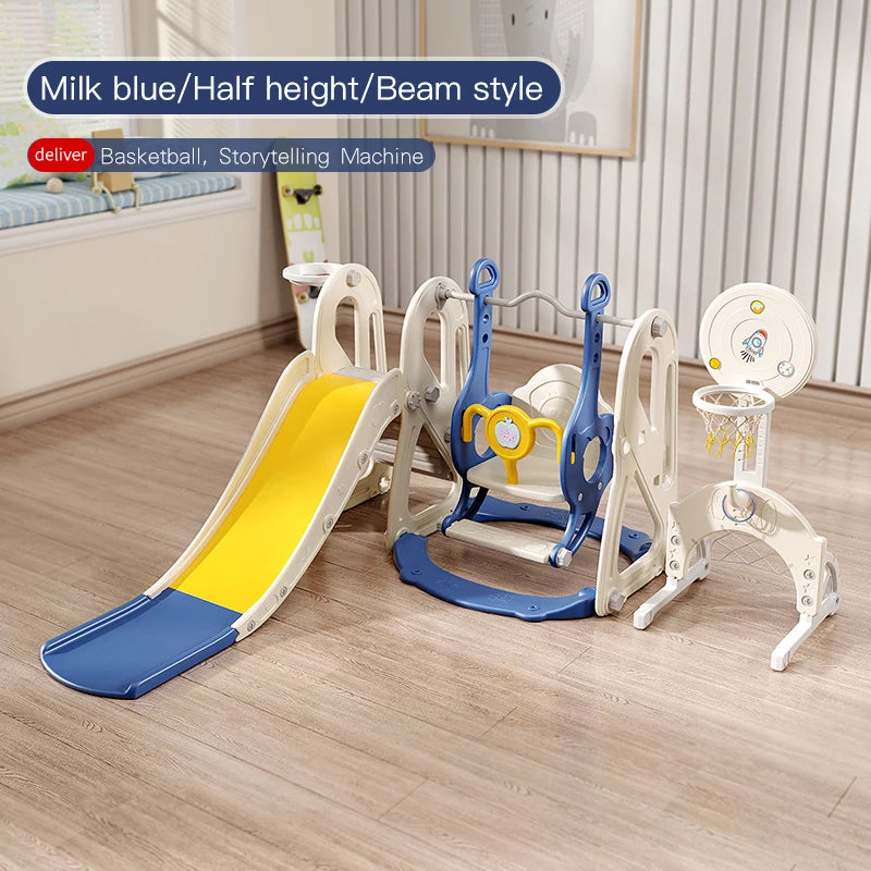 Children's Indoor Playground Equipment Plastic Swing Slide Set & Playhouse Combination for Park Usage Inflatable Type Good Vibrations