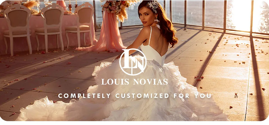 LOUIS NOVIAS  Wedding Dress For Women Elegant Backless Beaded Flowers Embroidery Sleeveless Wedding Gown Vestidos De Novia Good Vibrations