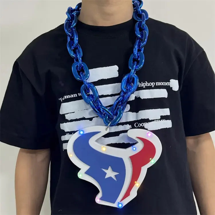 Waterproof New Design Large Size 3D Logo EVA Foam Fan Chain Super Fan Necklace Striking Color and Style Good Vibrations