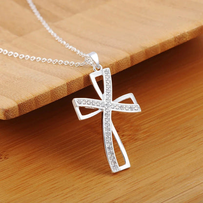 925 Sterling Silver Zircon Cross Pendant Necklaces For Women Charm Fashion Party Luxury Jewelry Accessories Jewellery Good Vibrations