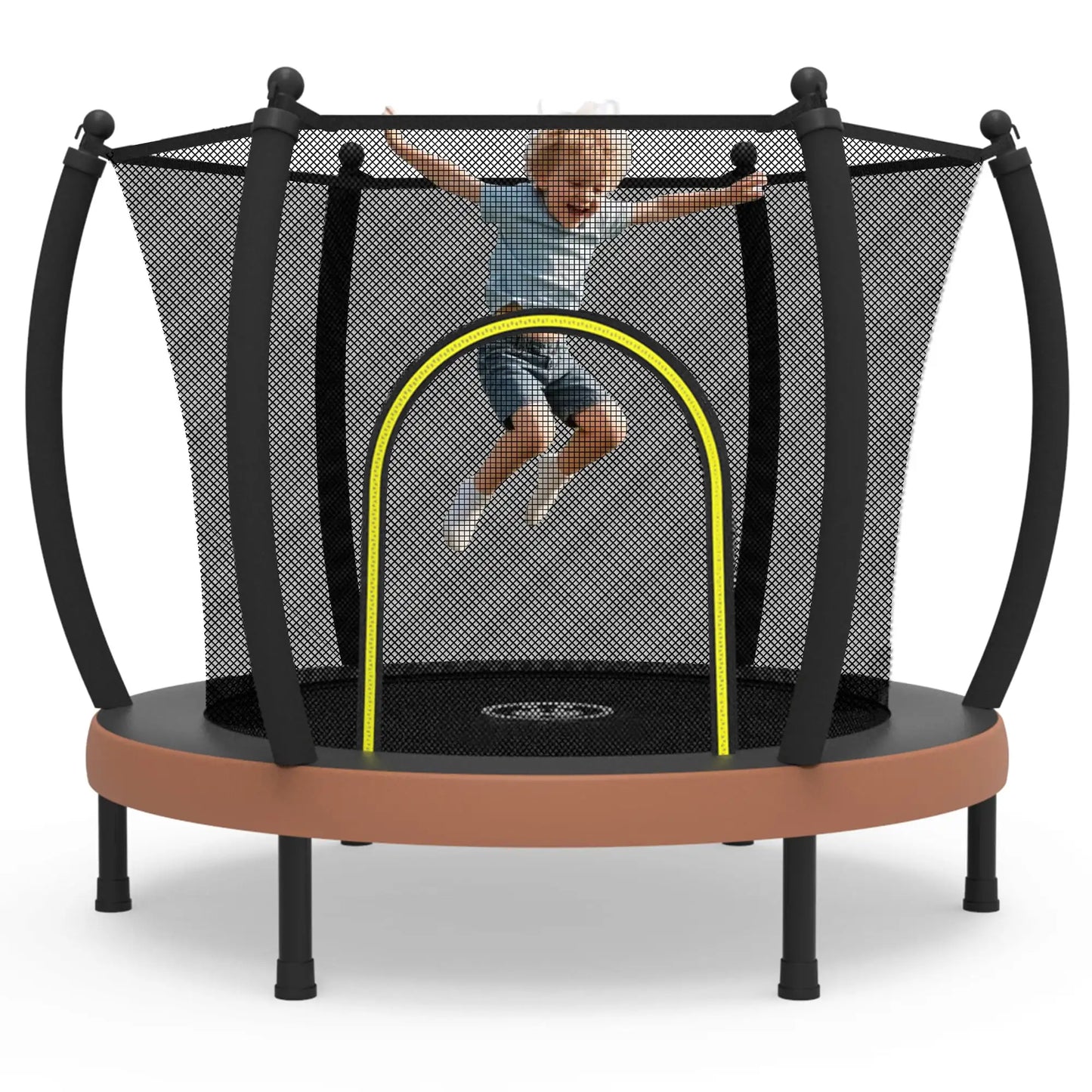 Zoshine 60" Indoor Baby Trampoline, Multi Color Mini Design Save Space,  Inside Safe Enclosure Net with Bounce Jumping Mat Good Vibrations