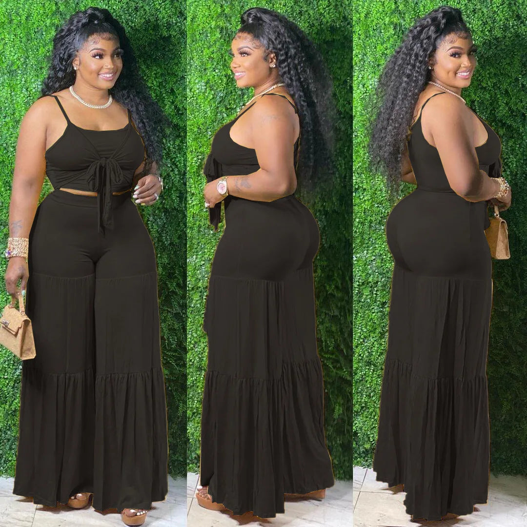 2021 Women Striped Plus Size 2 Piece Sets Women Outfits Crop Top Pants Two Pieces Sets Summer Clothes for Female Good Vibrations