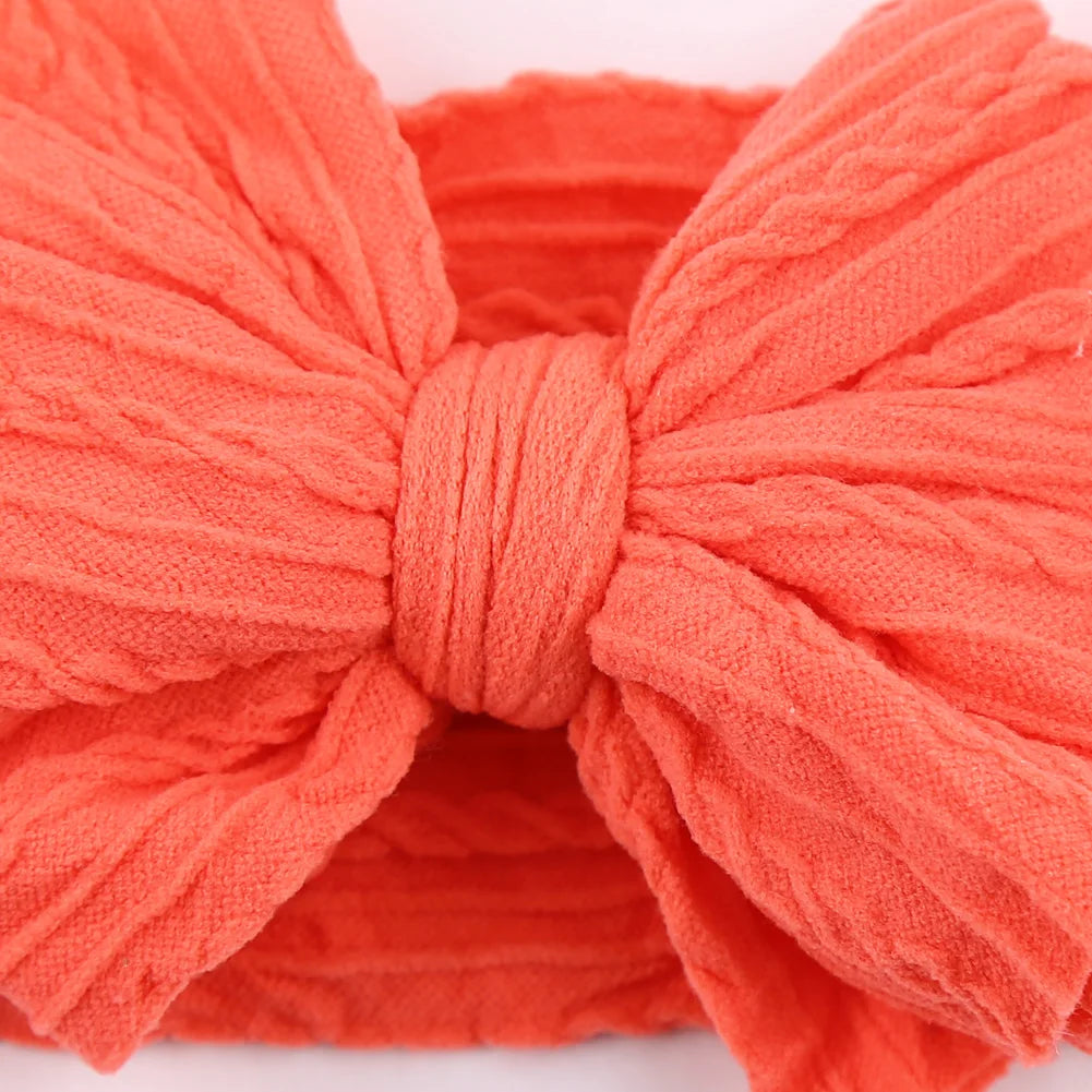 Solid Cable Bow Baby Headband for Child Nylon Layers Headwear Kids Elastic Turban Headwraps Newborn Boys Girls Hair Accessories Good Vibrations
