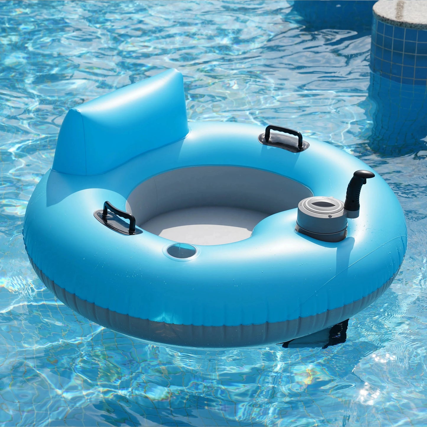 Free Shipping to US - IP68 Waterproof Foldable PVC Electric Swim Ring with Dual-Speed Motor for Beach/Pool Fun Good Vibrations