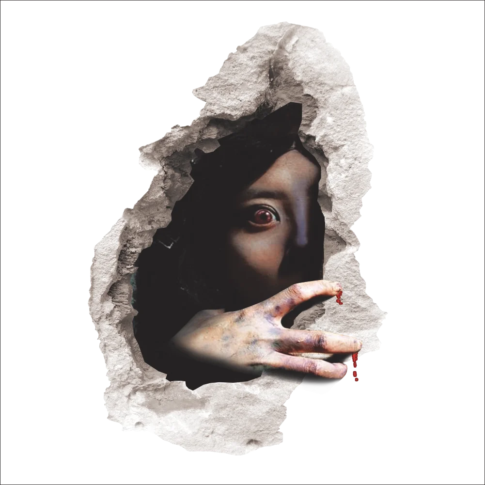 Halloween decoration accessories Horror 3D ghost wall stickers Decal for Halloween haunted house Removable home decor Good Vibrations