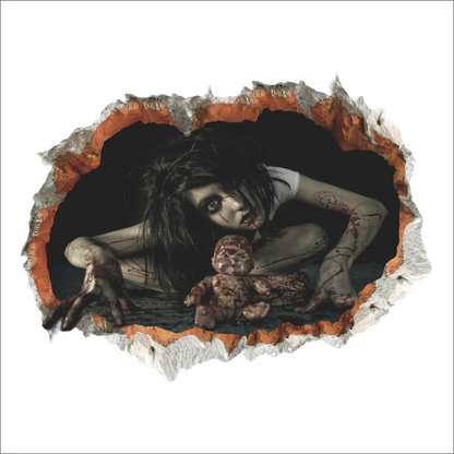 Halloween decoration accessories Horror 3D ghost wall stickers Decal for Halloween haunted house Removable home decor Good Vibrations