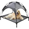 Eco-Friendly Outdoor Dog Bed Canopy Gray UV Resistant Summer Camping Tent Portable Removable Beach Cot for Dogs Cats Solid Good Vibrations
