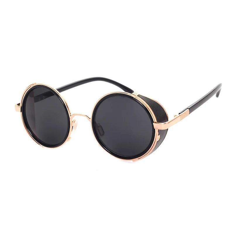 SHAUNA Vintage Women Steampunk Retro Coating Men Round Sunglasses Brand Designer Punk Sun Glasses UV400 Good Vibrations