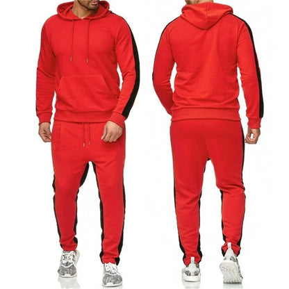 Men's 2 Piece Tracksuit Color Block Sweatsuit Stripes Casual Winter Long Sleeve Warm Moisture Wicking Breathable Sportswear Suit Good Vibrations