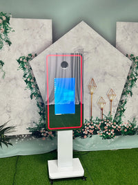 Travel Case Pack DSLR Selfie Photo Booth Shell Wedding Party Supply Mirror Photo Booth with LCD Touch Screen Computer Good Vibrations