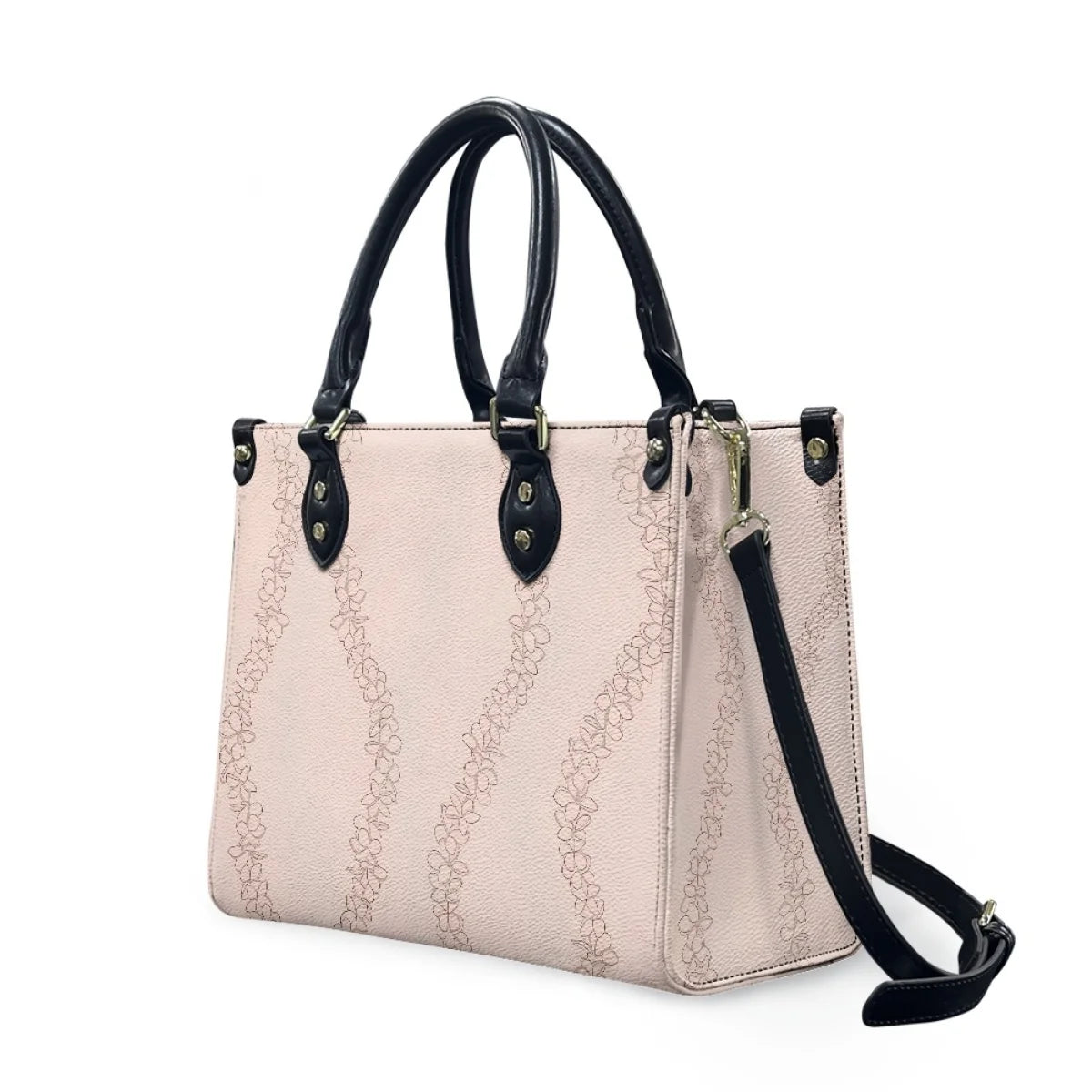Customized Luxury Leather Women Handbag Hawaii Tribal Polynesian Tattoo Print Pu Leather Purse Shoulder Bag Lightweight Tote Bag Good Vibrations