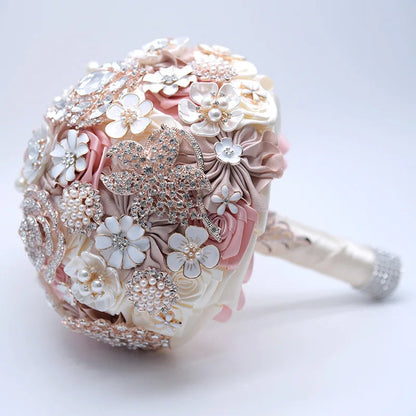2025 new European and American Rhinestone Bride Holding Flowers Wedding Supplies Good Vibrations
