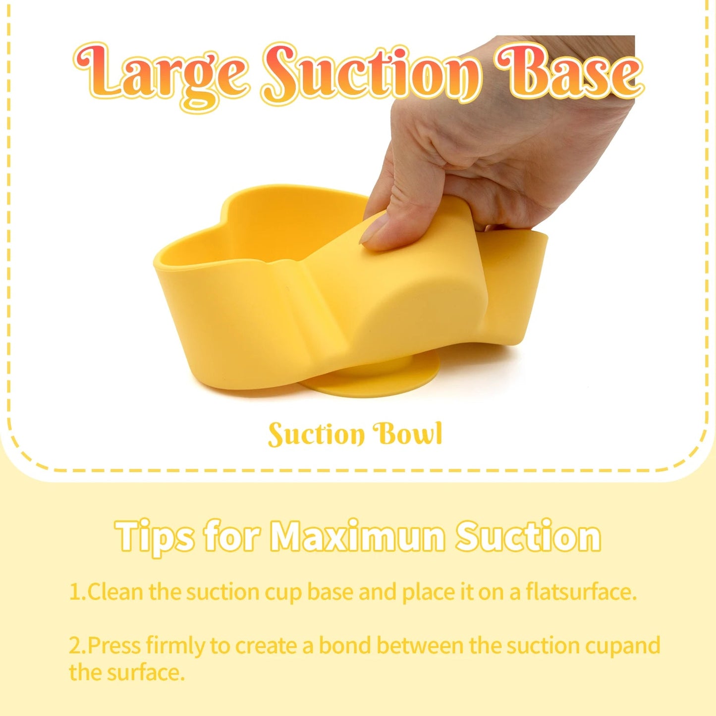 Baby Meal Plate, Baby Suction Cup Silicone Bowl, Children's Complementary Food Plate, Baby Meal Plate, Grid Plate Good Vibrations