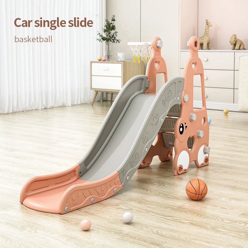 Indoor 6-in-1 Plastic Swing and Slide Set for Kids PE Baby Climbing Equipment Kindergarten Daycare Playhouse Good Vibrations