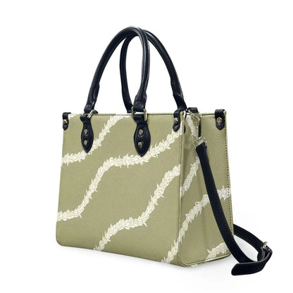 Customized Luxury Leather Women Handbag Hawaii Tribal Polynesian Tattoo Print Pu Leather Purse Shoulder Bag Lightweight Tote Bag Good Vibrations