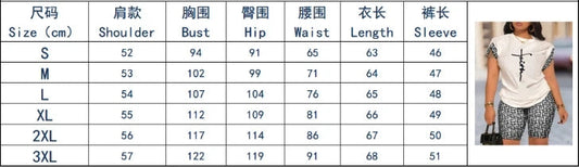 Two Piece Sets Women Outfits Summer Fashion Printed Round Neck Short Sleeved Top & Casual Skinny Shorts Set Streetwear Good Vibrations
