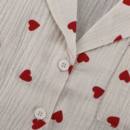 Printed Blouse and Wide Leg Pants Home Loungewear Sets Two Piece Clothing Pyjamas Women's Sleepwear Cotton Pajamas for Women Set Good Vibrations