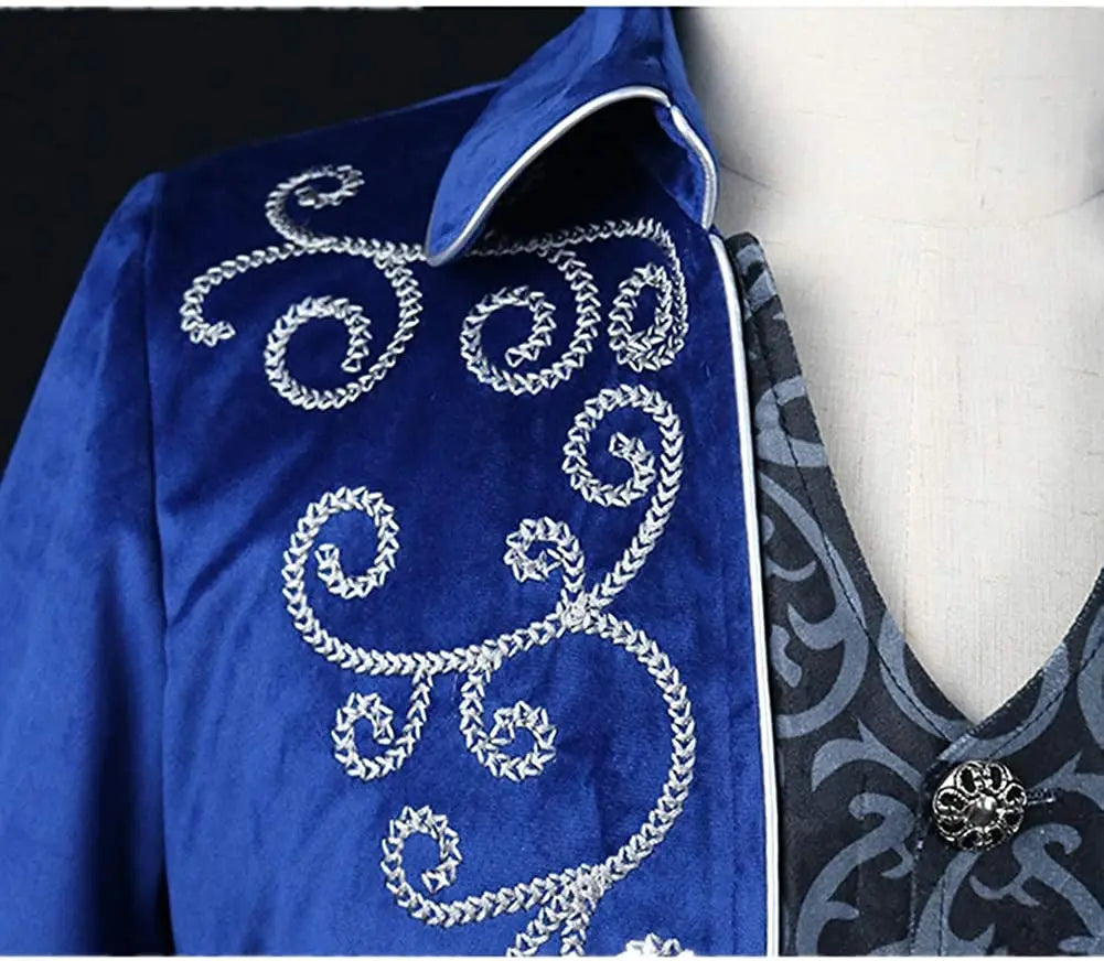 Medieval Men's Steampunk Vintage Tailcoat Jacket Gothic Victorian Frock Coat Uniform Halloween Costume Good Vibrations