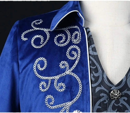 Medieval Men's Steampunk Vintage Tailcoat Jacket Gothic Victorian Frock Coat Uniform Halloween Costume Good Vibrations
