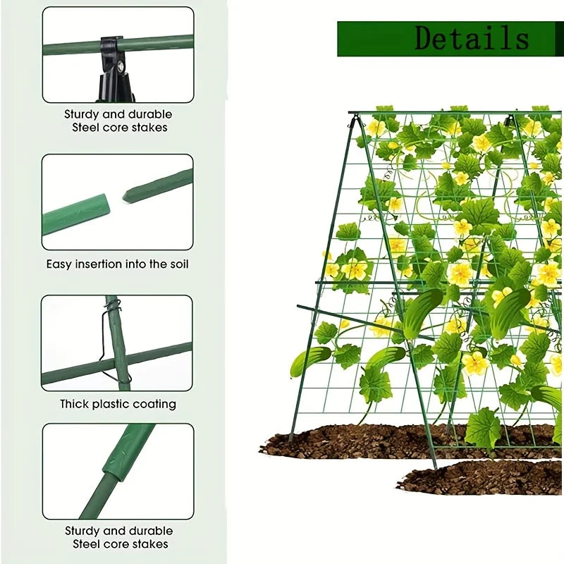 48'x48'Tall Bed Cucumber Trellis,foldable A-frame Garden Trellis,suitable for Outdoor Climbing Nets,vegetable Trellis Good Vibrations