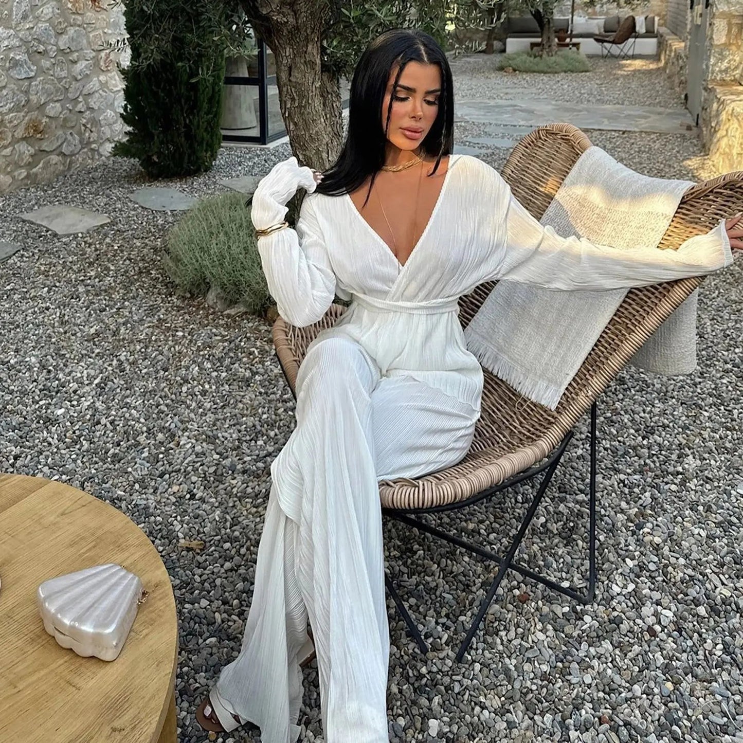 K10781 Factory Wholesale Women's Clothing V-neck Long Sleeve Cardigan Autumn and Winter Leisure Two-Piece Set Good Vibrations