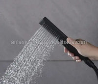 Luxury Black Brass 2 Function Button Touch Digital Shower System Bathroom Thermostatic Hot and Cold Concealed Shower Mixer Set Good Vibrations