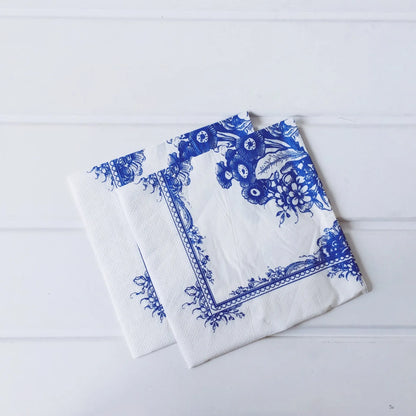 Retro Floral Chinese Style Blue and White Porcelain Paper Plate Party Plates Wedding Lace Dish Disposable Plate 1PC Tablecloth Good Vibrations