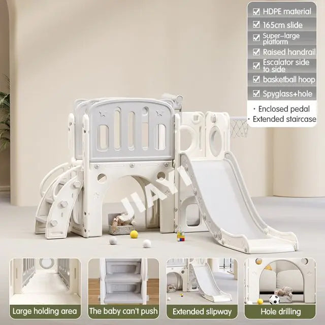 Plastic Swing Set with Slide and Playhouse for Outdoor Kids' Play for Gardens Sports Parks Schools Good Vibrations