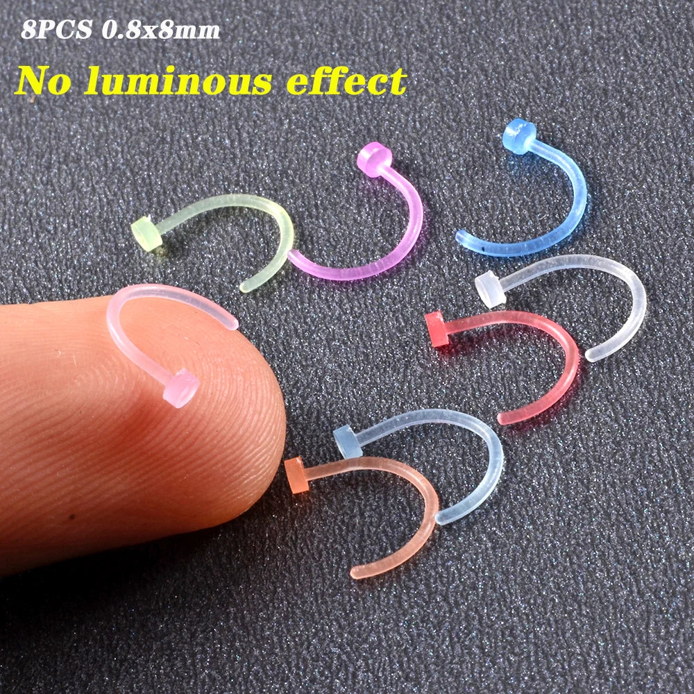 Surgical Steel Bar Tongue Rings Acrylic Glow in the dark ball Tongue Barbell Luminous Acrylic Ball Belly button Ring Piercing Good Vibrations