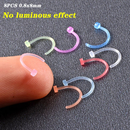 Surgical Steel Bar Tongue Rings Acrylic Glow in the dark ball Tongue Barbell Luminous Acrylic Ball Belly button Ring Piercing Good Vibrations