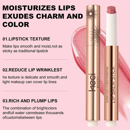 4g Heci Herbal Lip Butter Cream Stick Cream Press Type Super Juicy Mineral Lipstick Tinted Lip Moisturizer Shimmer Lip Stick Good Vibrations
