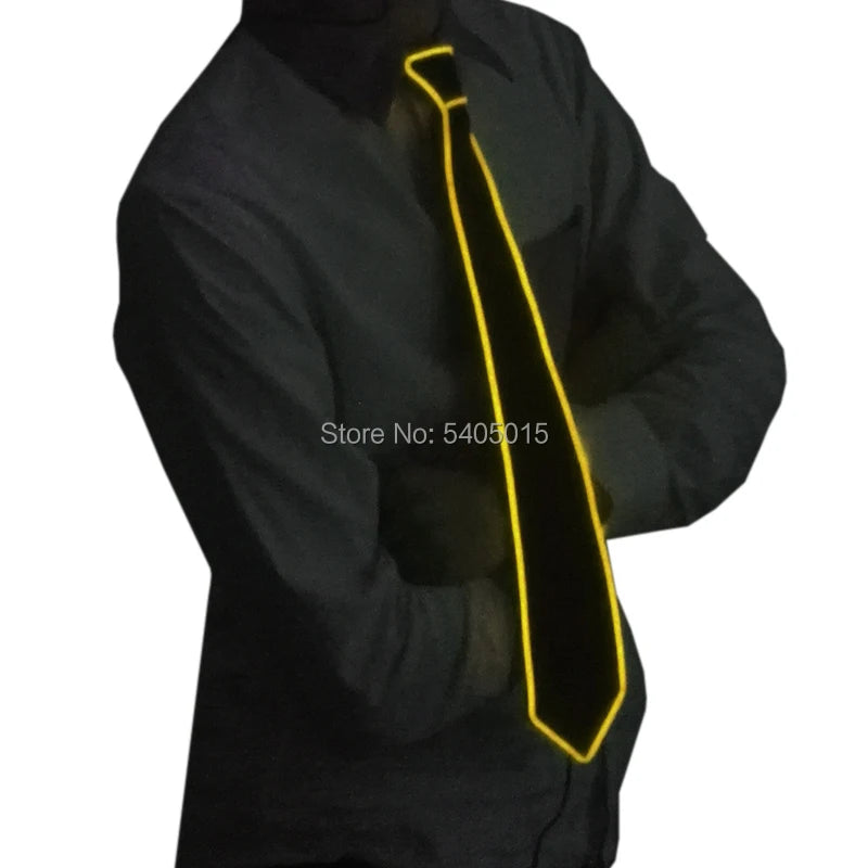 Flashing Neon Light LED Tie Halloween Christmas Dance Supplies Wedding Performance Decoration Luminous EL Wire Necktie Good Vibrations