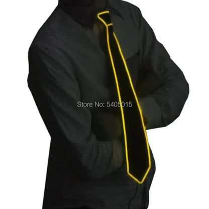Flashing Neon Light LED Tie Halloween Christmas Dance Supplies Wedding Performance Decoration Luminous EL Wire Necktie Good Vibrations
