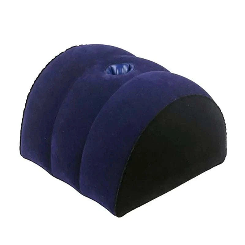 Inflatable sex wedge pillow for adult erotic games and positions.