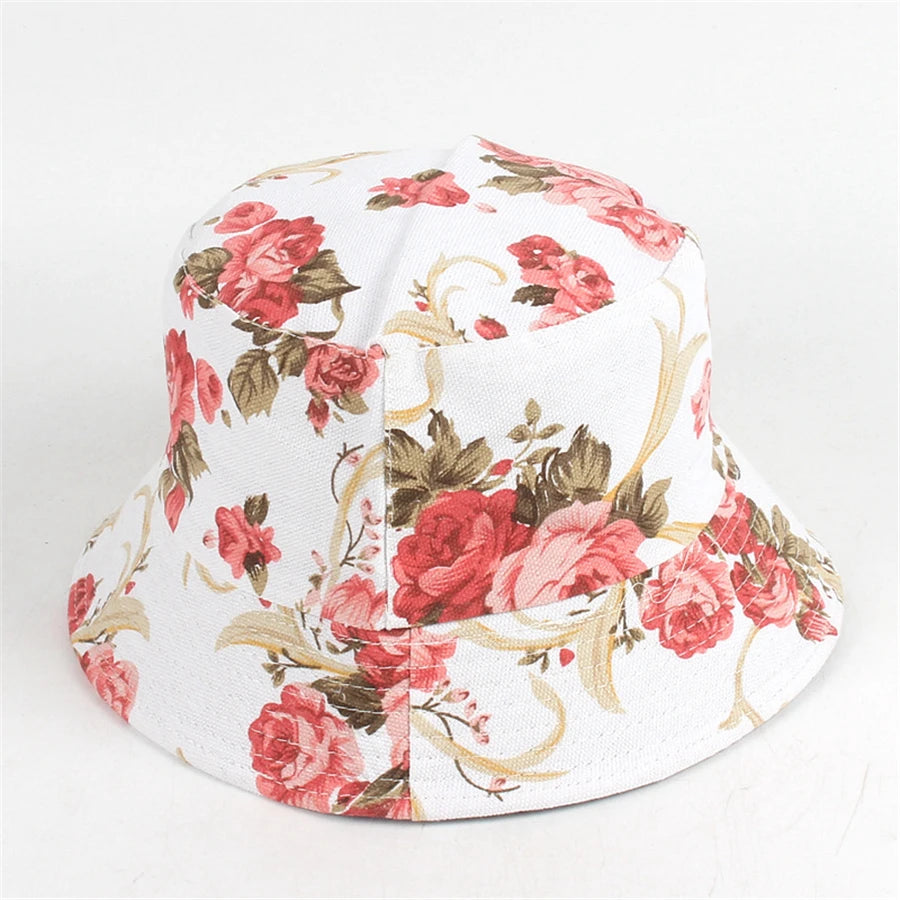 22 Colors Printed Bucket Hat Unisex Ins Trend Flat Top Outdoor Fisherman Hats Men Sunshade Caps Summer Travel Sun Cap Wholesale Good Vibrations