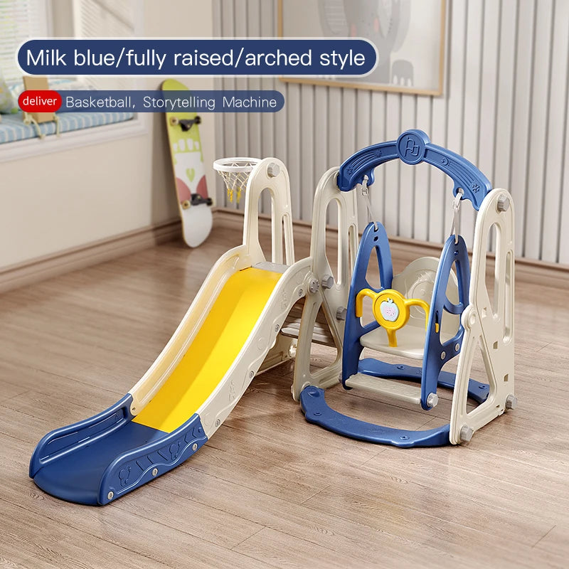 Children's Indoor Playground Equipment Plastic Swing Slide Set & Playhouse Combination for Park Usage Inflatable Type Good Vibrations