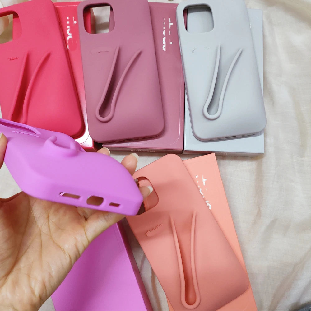 Original Quality Lipstick DIY Make-up Rhod Soft Case for iPhone 16 15 14 13 12 Pro Max with Lip Gloss Holder Ins Hot Cover Good Vibrations