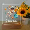 Space Astronaut Night Lamp Personalized Baby Birthday Gift Night Light Present for Birthday New Year Christmas Good Vibrations