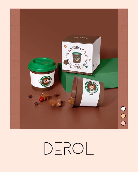 Derol Coffee Cup Capsule Lipstick Kit 6 Colors/cup Mini Star Lipstick Velvet Matte Candy Lip Stick Set Good Vibrations